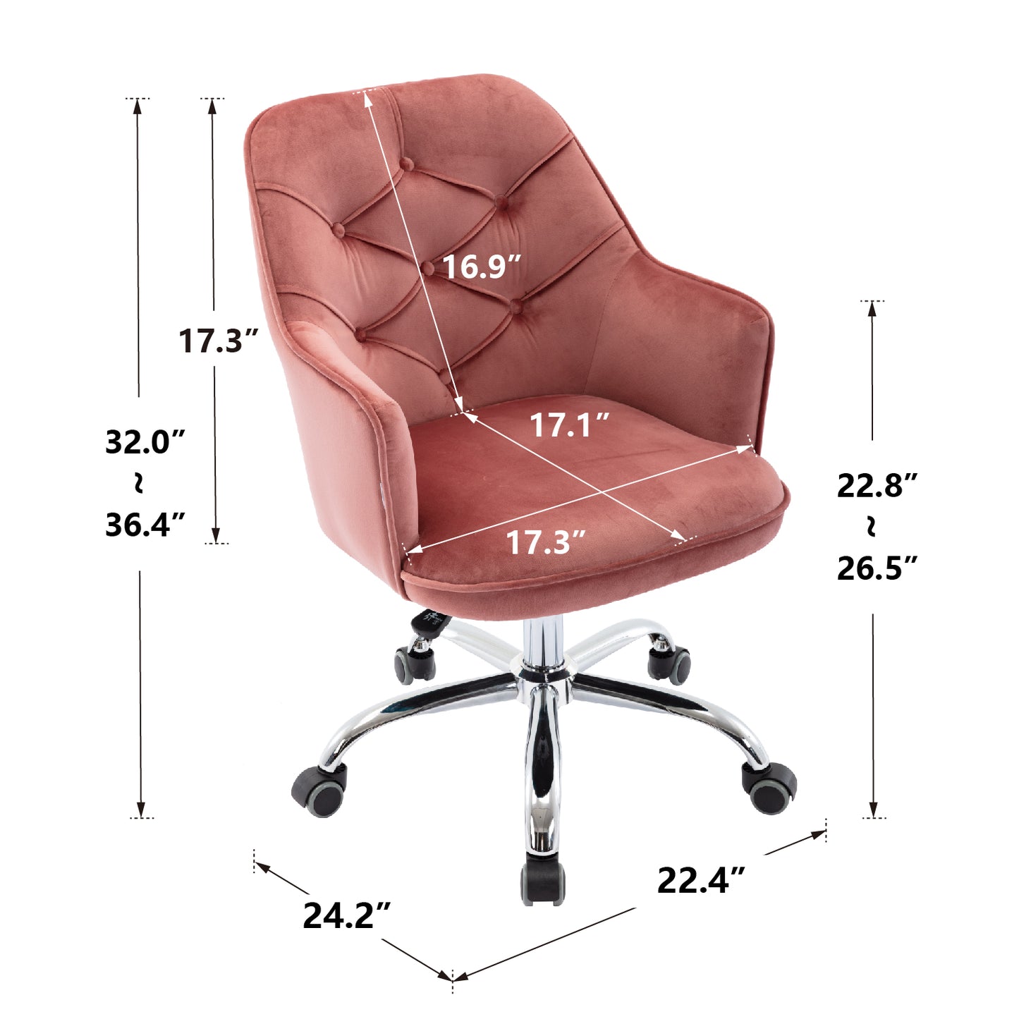 Amilia Office Chair Pink