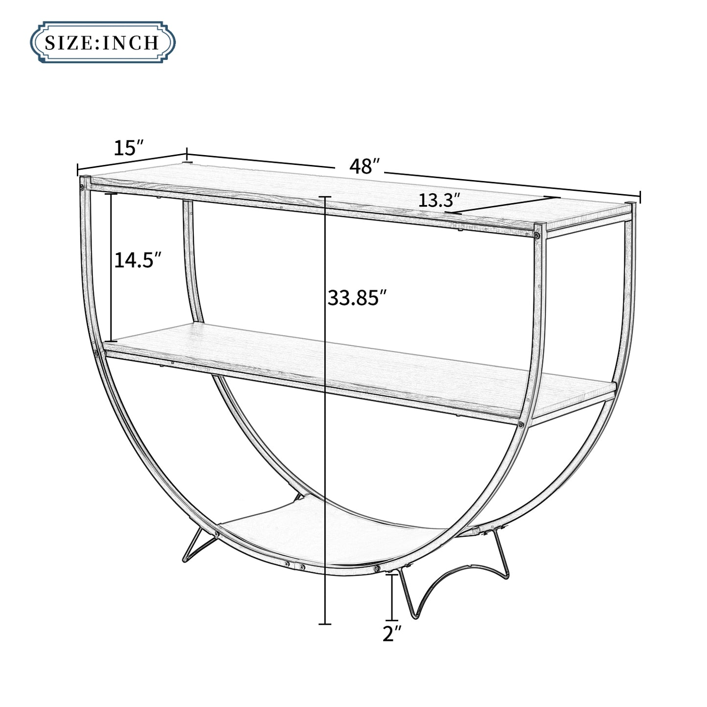 Laura Console table 48" Brown