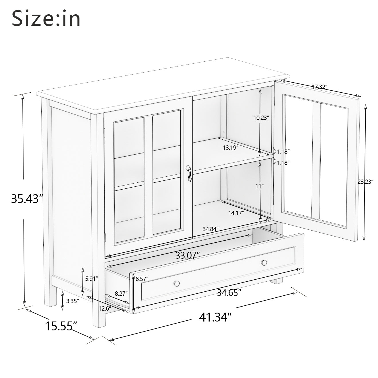 Lynn Buffet 41" White