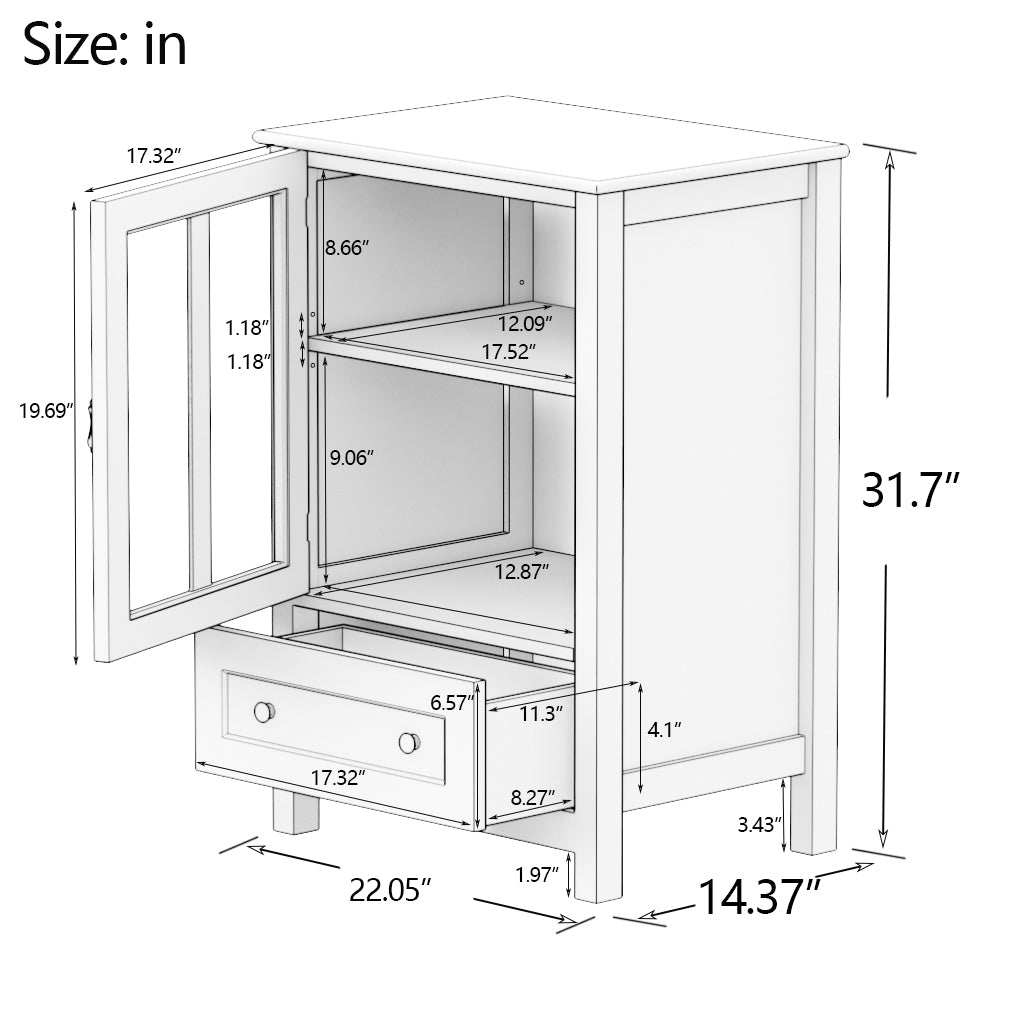 Lynn Buffet 22" White