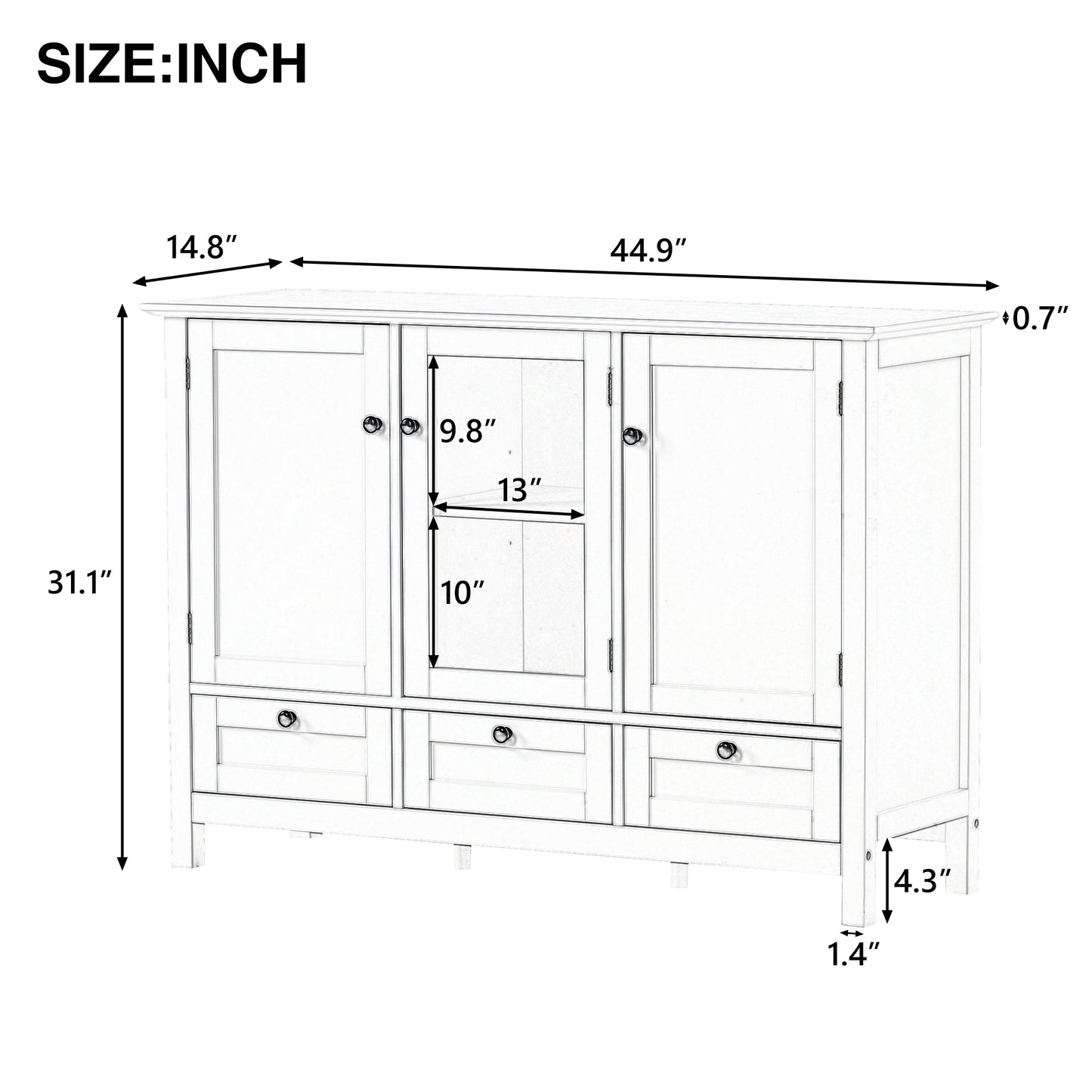 Boston Console Table 44.9" White