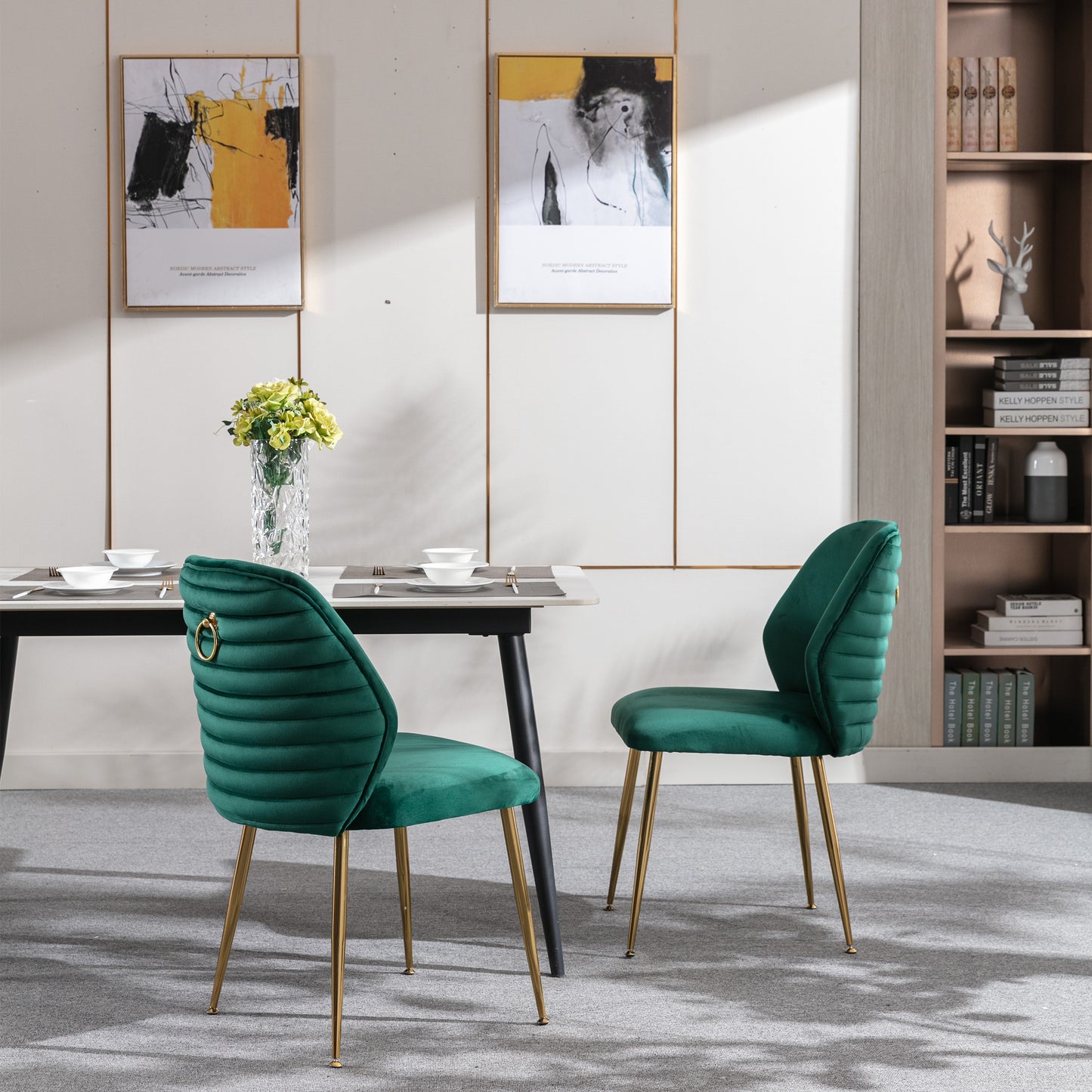 Julie Velvet Dining Chairs 2PCs Green