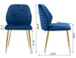 Julie Velvet Dining Chairs 2PCs Blue