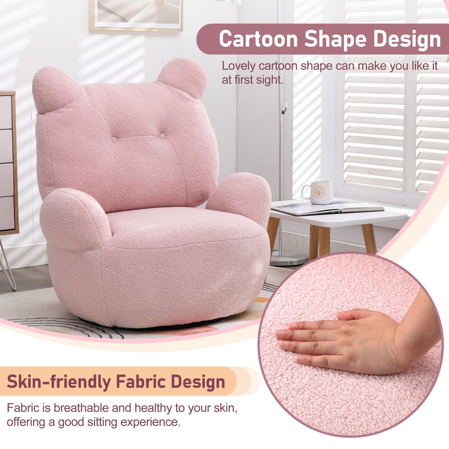 Bear Accent Chair Pink