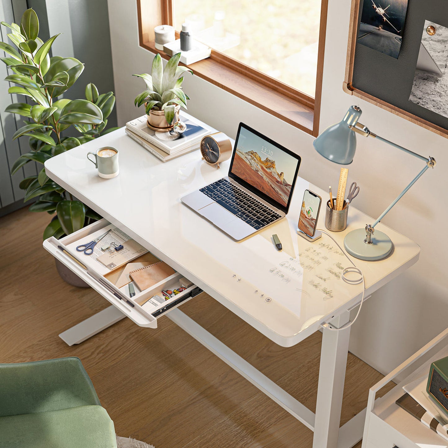 Jody Adjustable Desk 45" White