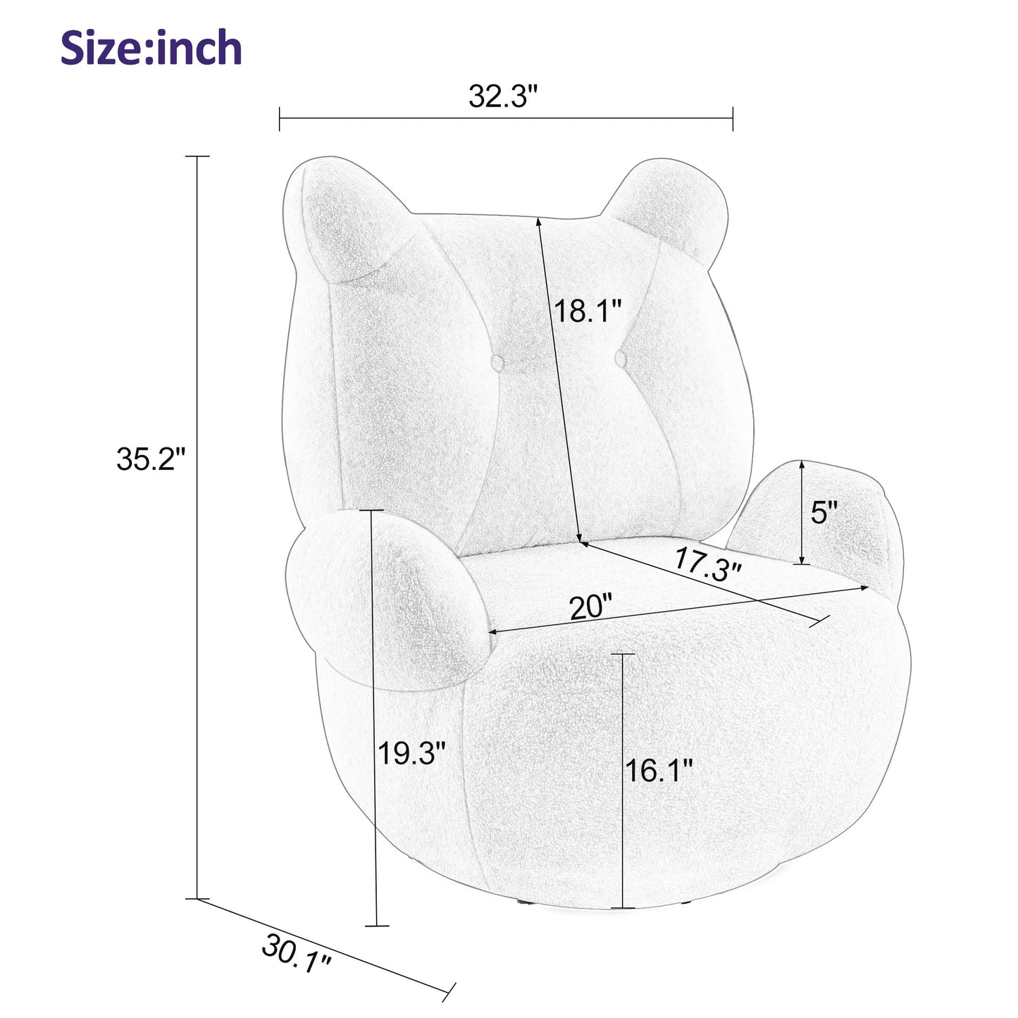 Bear Accent Chair White