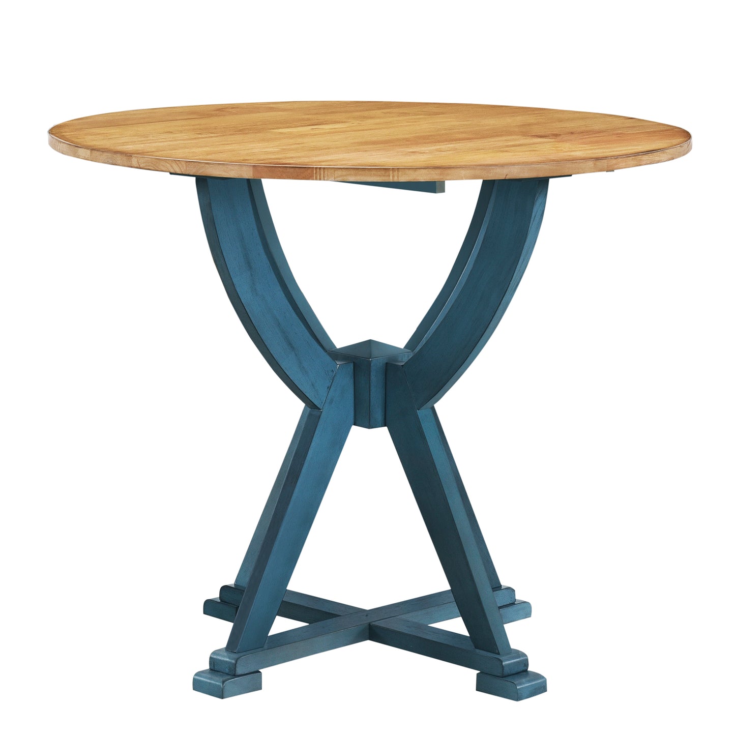 Lylon 5-Piece Solid Wood Dining Table Sets Blue/Oak