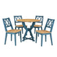 Lylon 5-Piece Solid Wood Dining Table Sets Blue/Oak