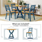Lylon 5-Piece Solid Wood Dining Table Sets Blue/Oak