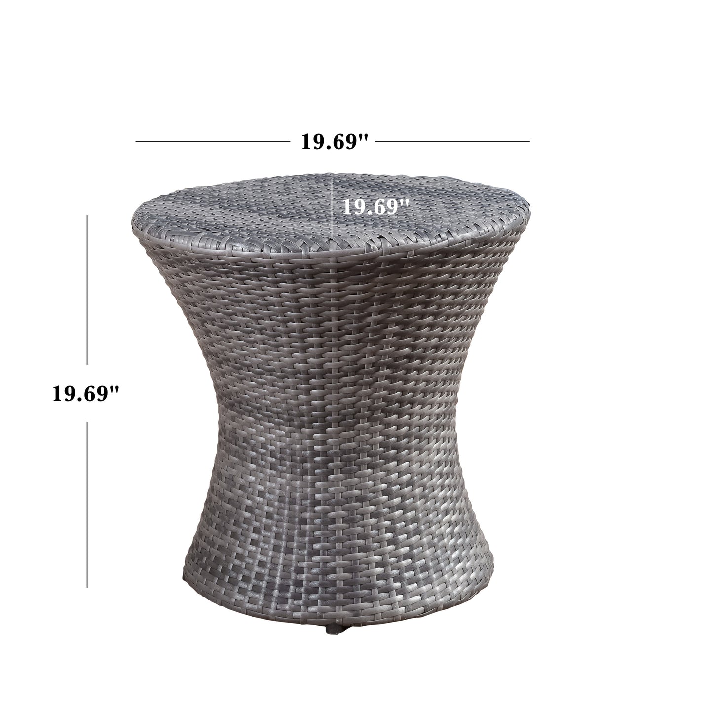 Amilia Outdoor Wicker Side Table Gray