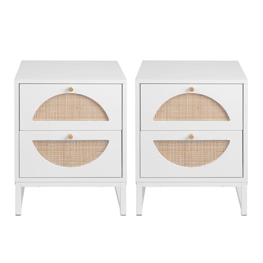 Venus Set of 2 Nightstand Table White