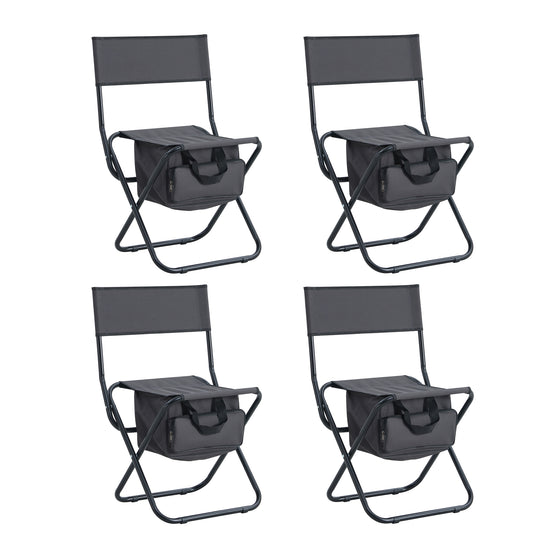 Daniel Outdoor Folding Chairs 4 PCs Gray