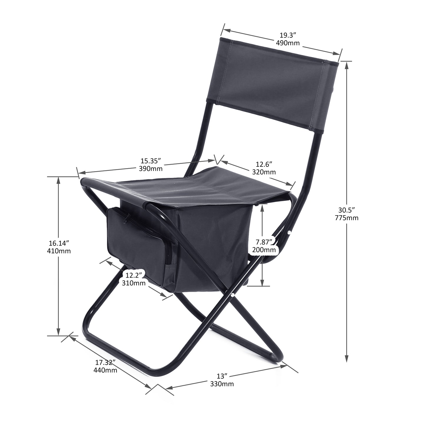 Daniel Outdoor Folding Chairs 4 PCs Gray