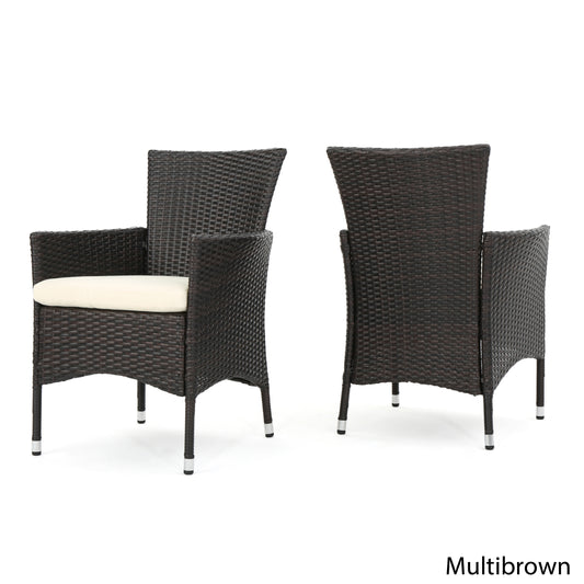Amilia Outdoor Wicker Chairs Brown (2PCs)