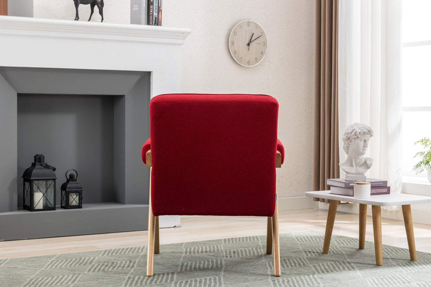 McSun Linen Accent Chair Red