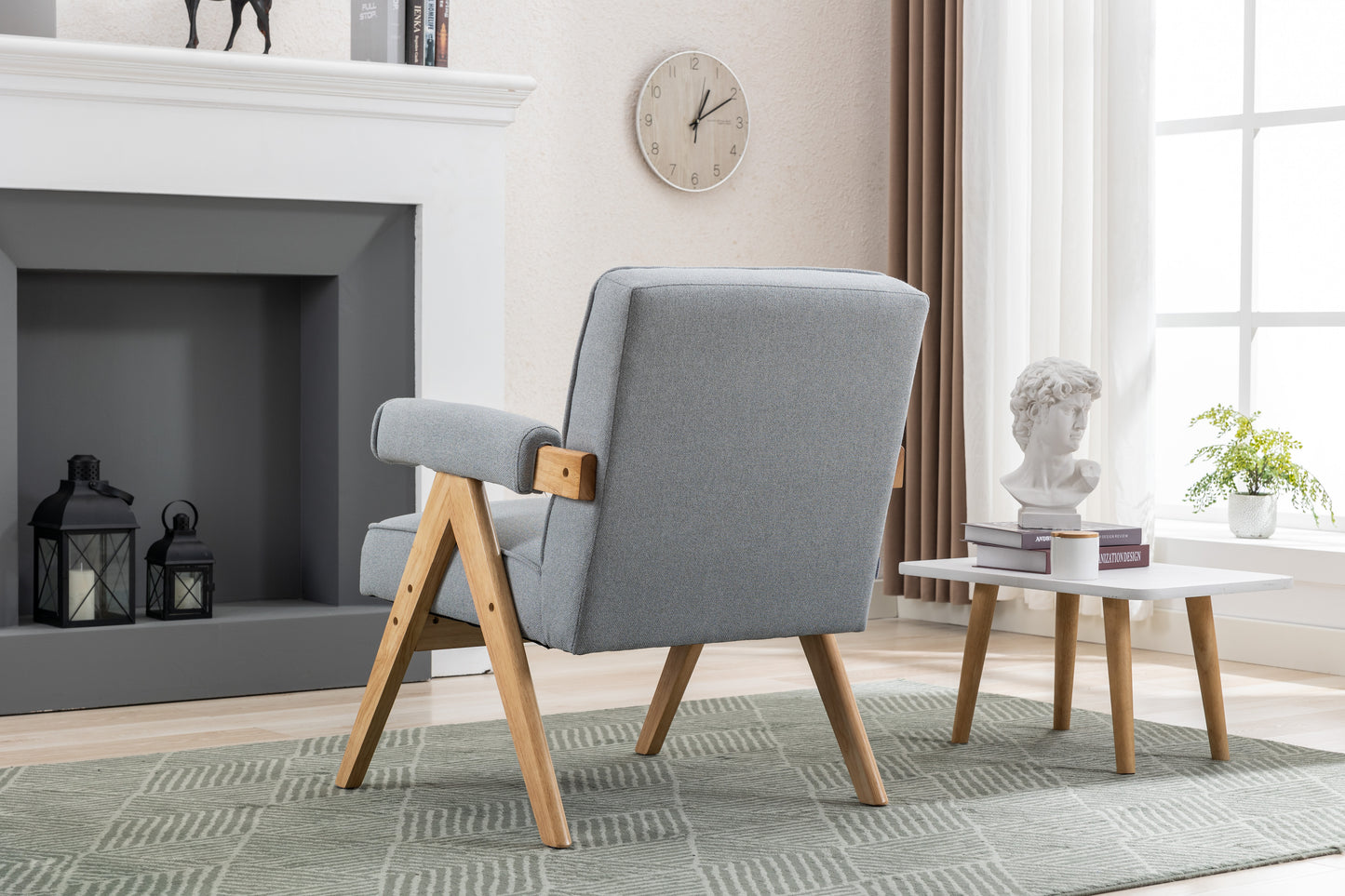 McSun Linen Accent Chair Gray