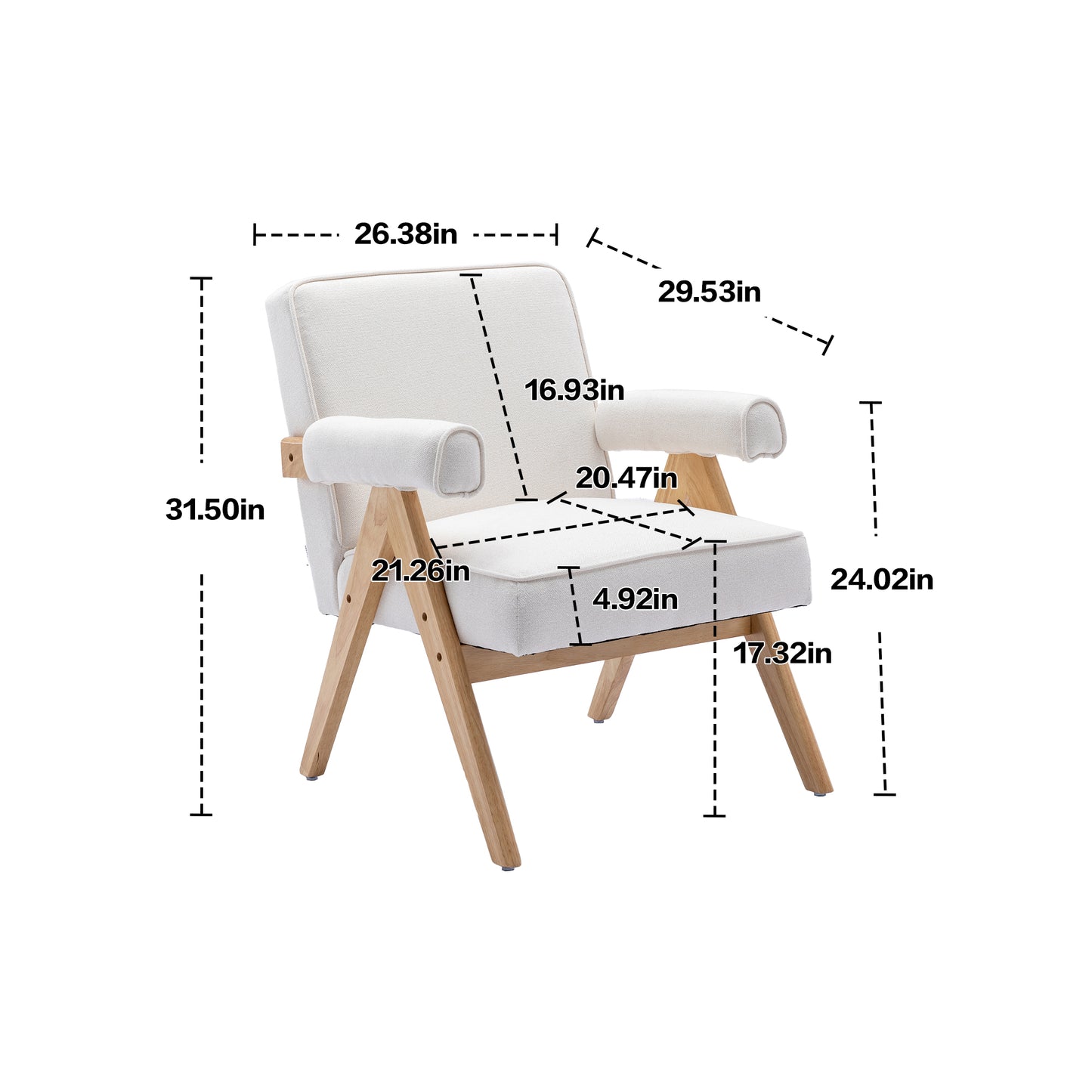 McSun Linen Accent Chair Beige