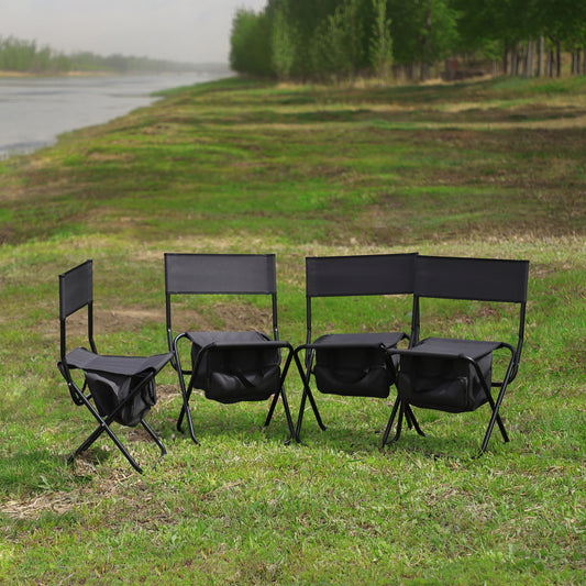 Daniel Outdoor Folding Chairs 4 PCs Gray