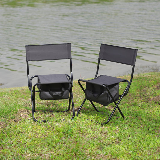 Daniel Outdoor Folding Chairs 2 PCs Gray