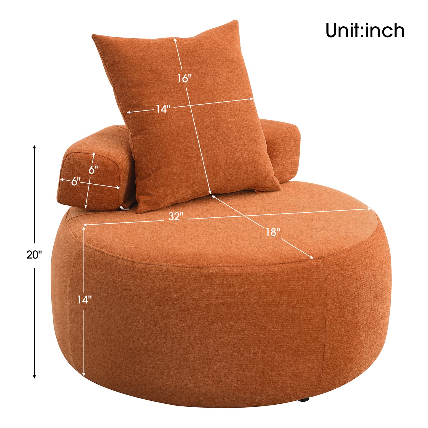 Charlotte Lounge Chair Orange