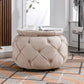 Alexandra Ottoman 17.7"H  Beige