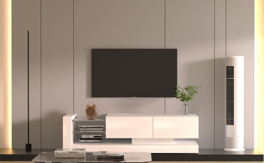 Cannes LED TV Stand White 75"