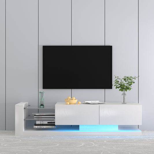 Cannes LED TV Stand White 75"