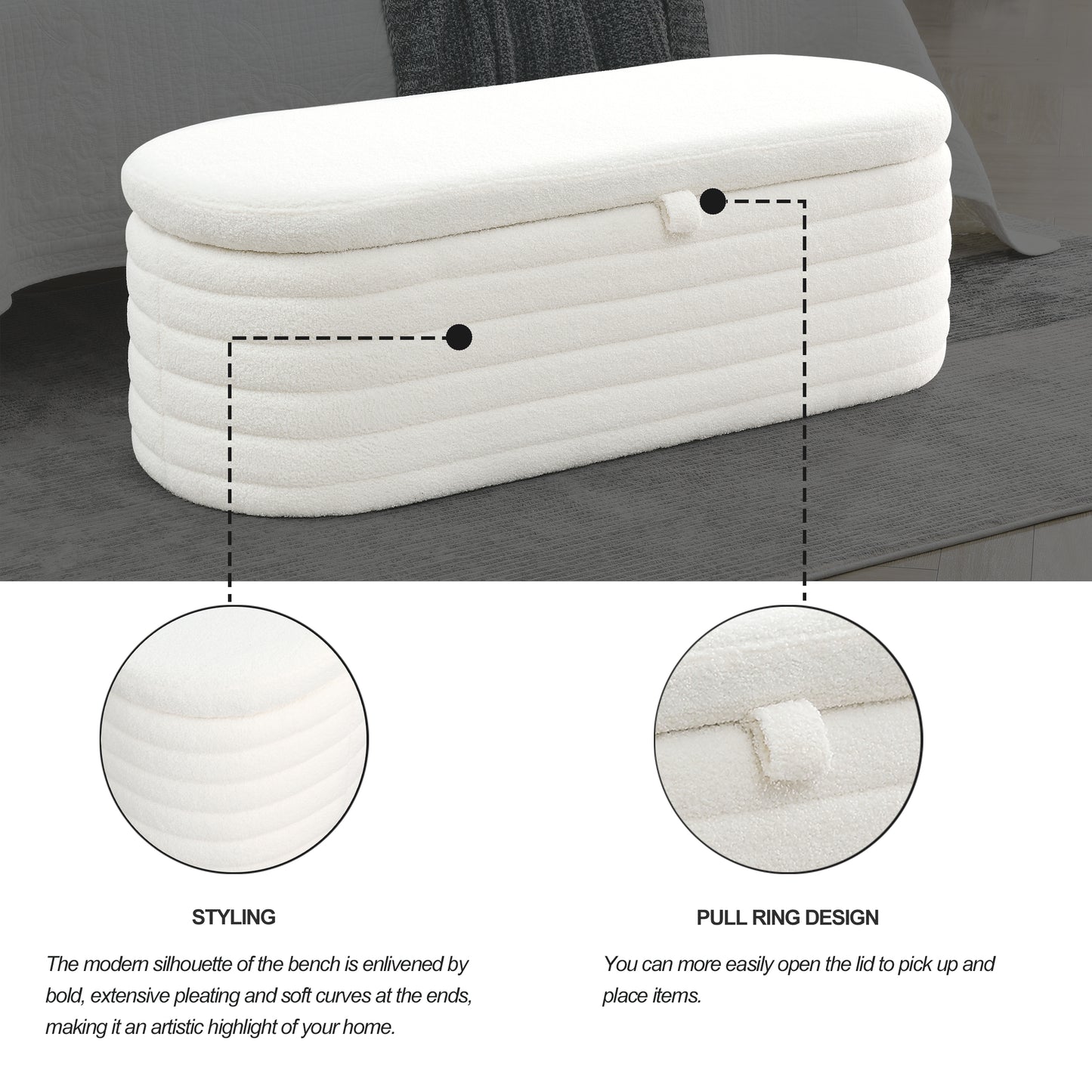 Angel Bench 45.5" white