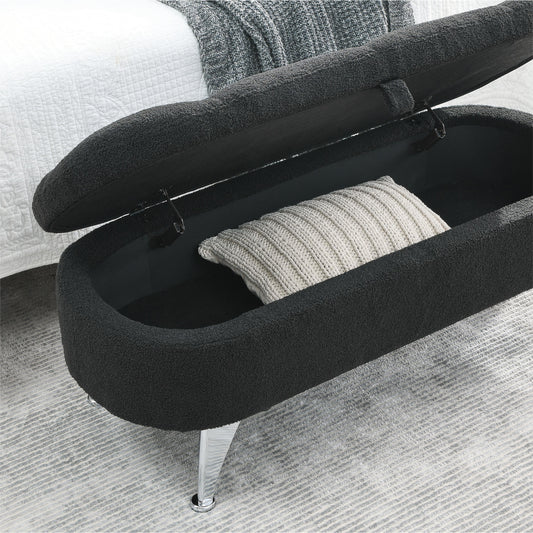 Angelina Storage Bench Black