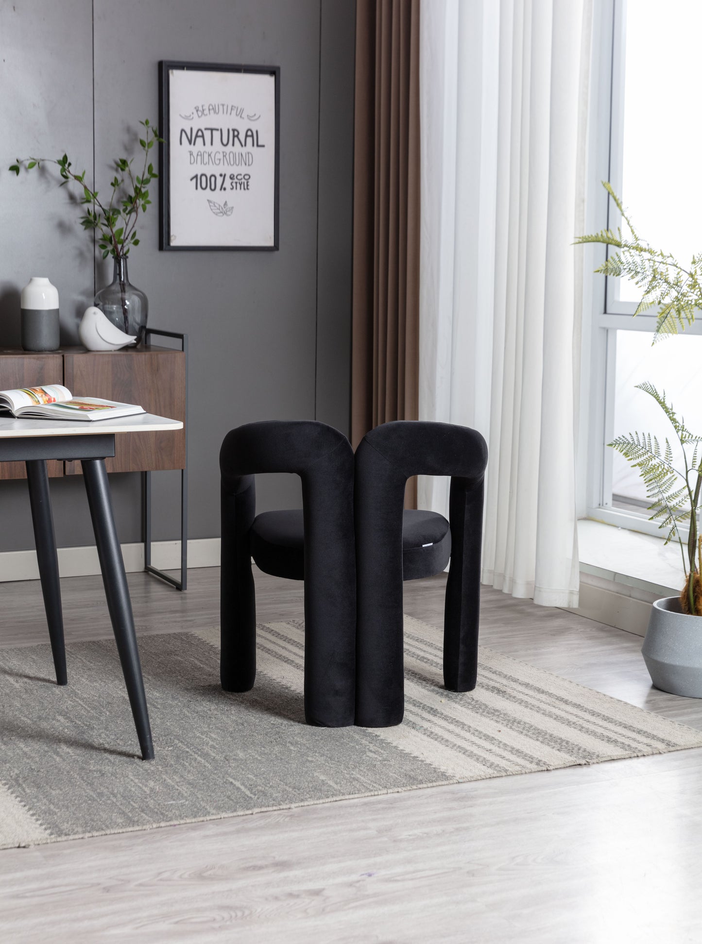 Mario Barrel Armchair 2PC Black