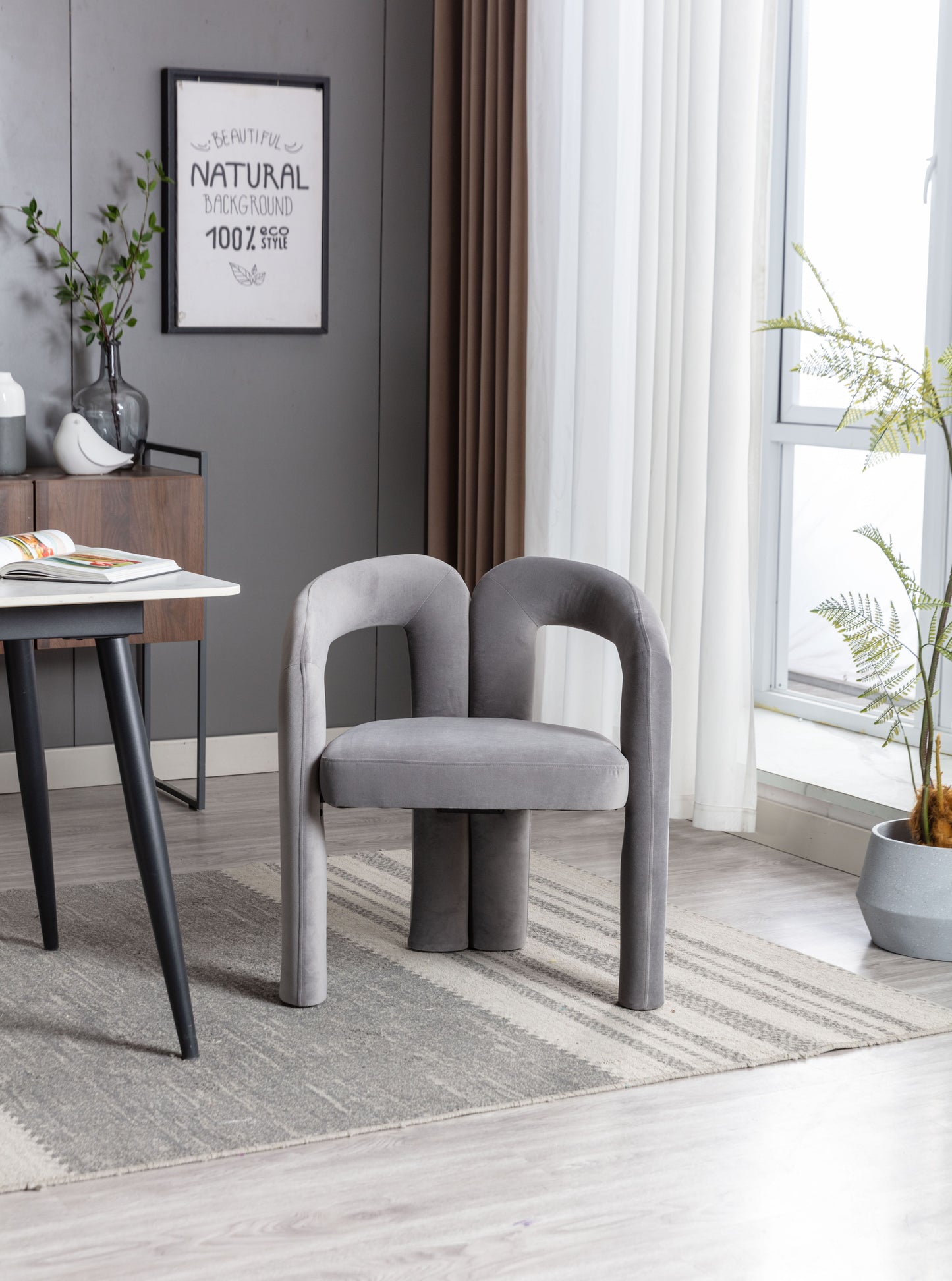 Mario Barrel Armchair 2PC Gray