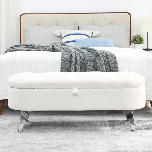 Angelina Storage Bench White