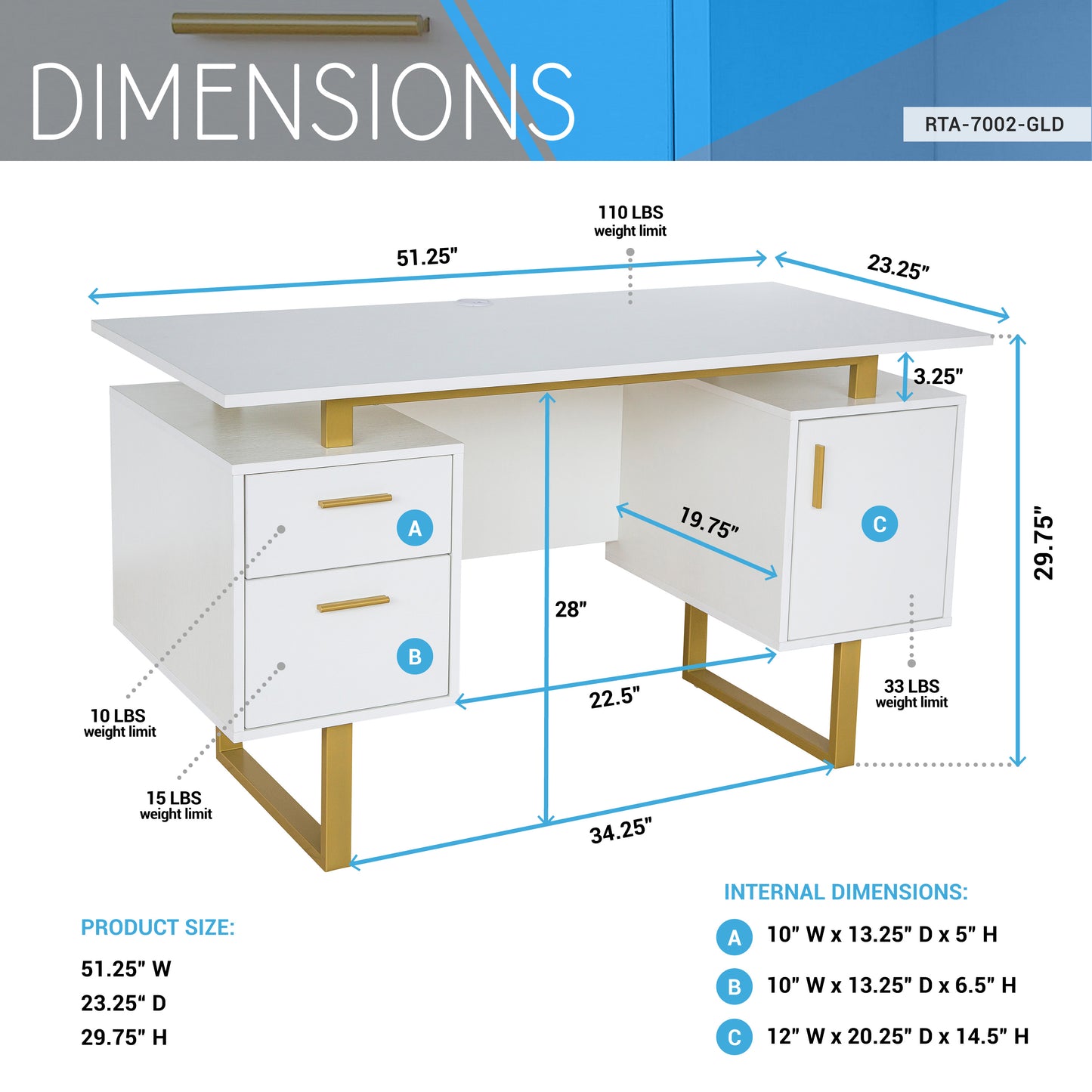 Mobili Desk White