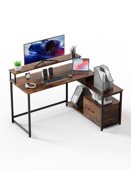 EJ L-Shape Desk Walnut