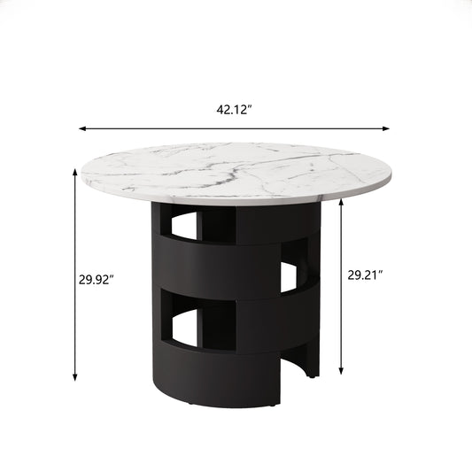 Bung Dining Table 42.12" White/Black