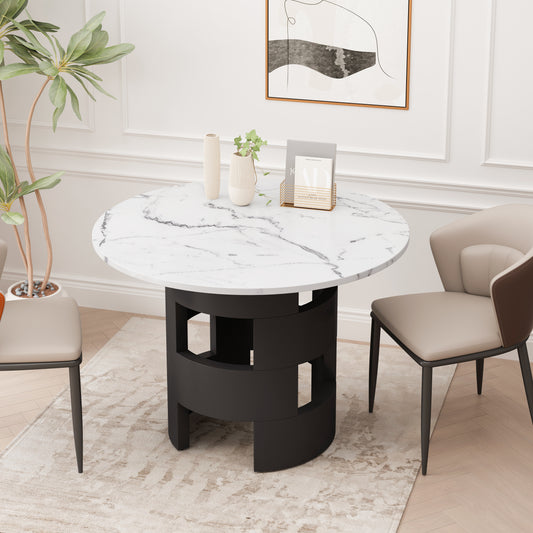 Bung Dining Table 42.12" White/Black