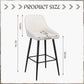 Lily Set of 2 Velvet Bar stools White