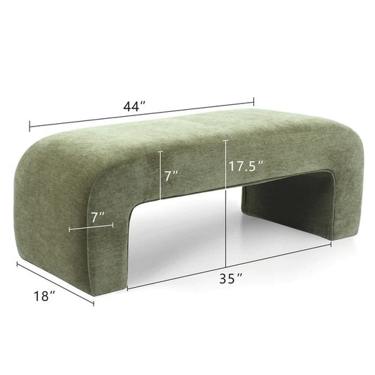 Cannes Upholstered Bench 47" Olive Green