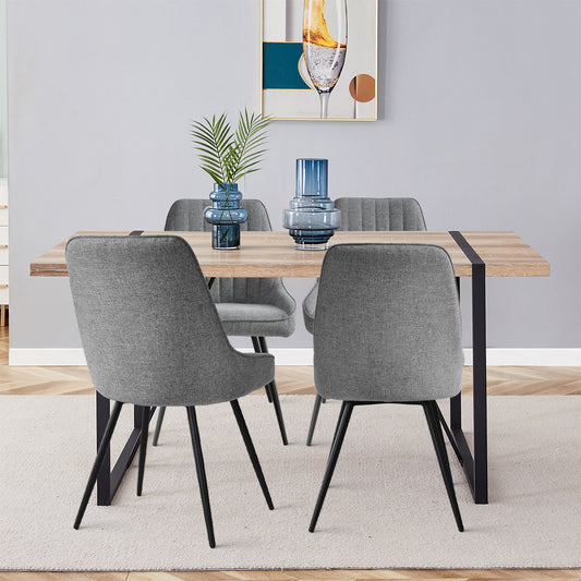 Saturn Dining Table Set Gray/Brown