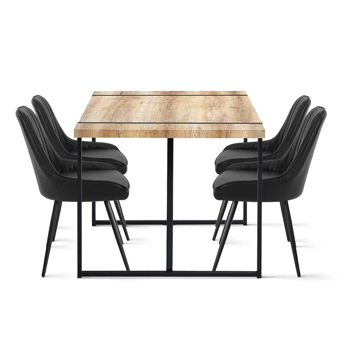 Saturn Dining Table Set Brown/Black