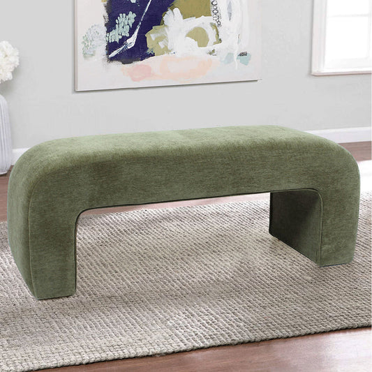Cannes Upholstered Bench 47" Olive Green