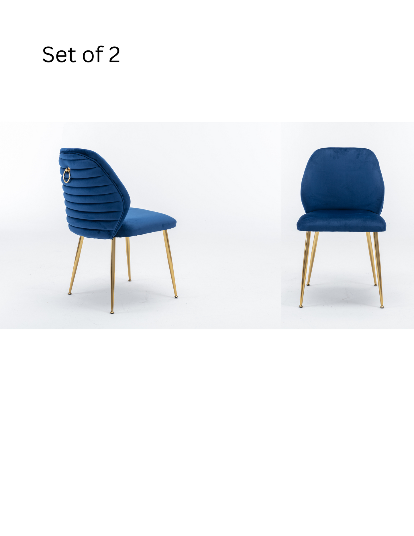 Julie Velvet Dining Chairs 2PCs Blue