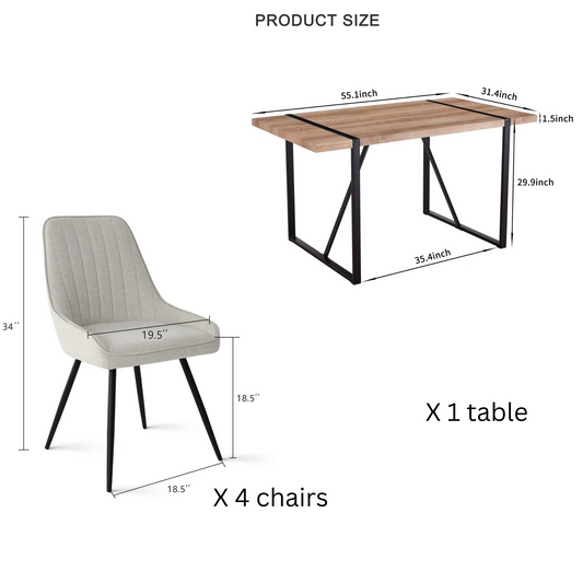 Saturn Dining Table Set Brown/Green