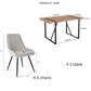 Saturn Dining Table Set Gray/Brown