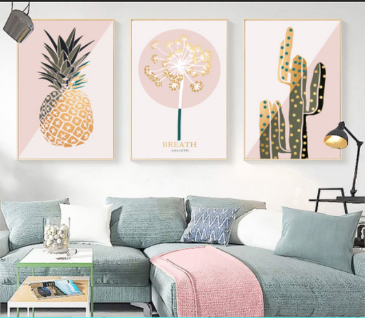 Pink Pineapple & Dandelion & Cactus