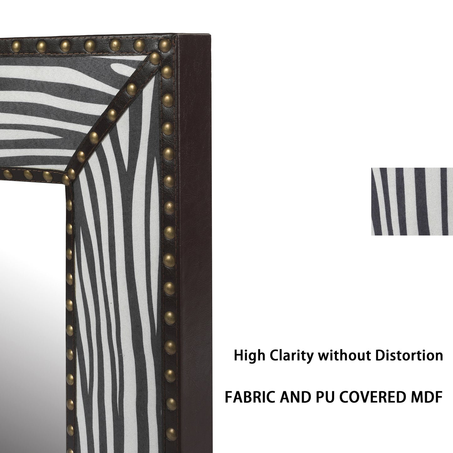 Minerva Zebra Pattern Wall Mirror Black/White