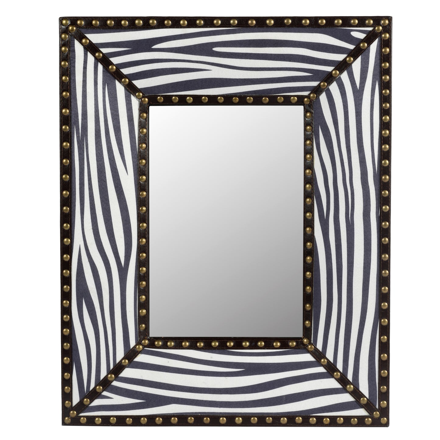 Minerva Zebra Pattern Wall Mirror Black/White