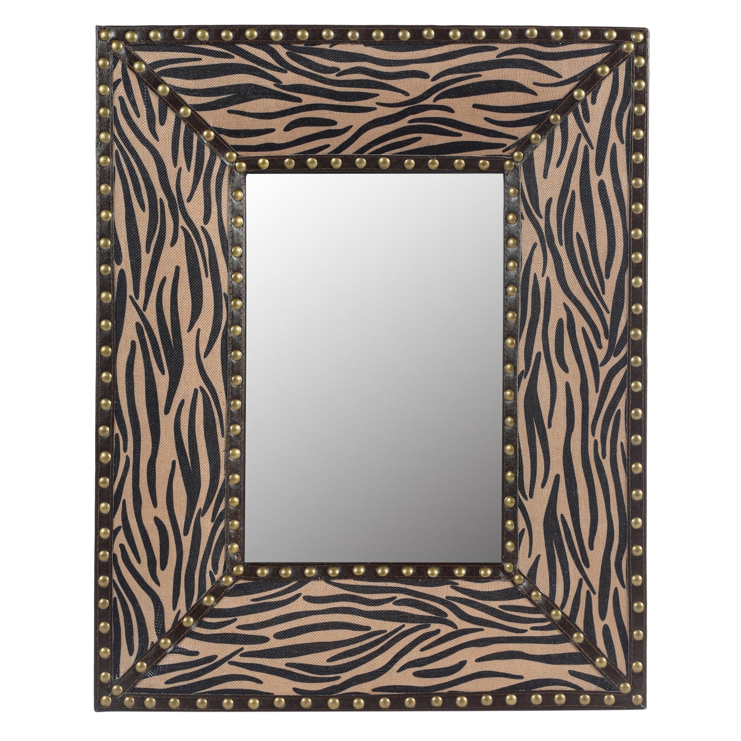Minerva Zebra Pattern Wall Mirrors Brown