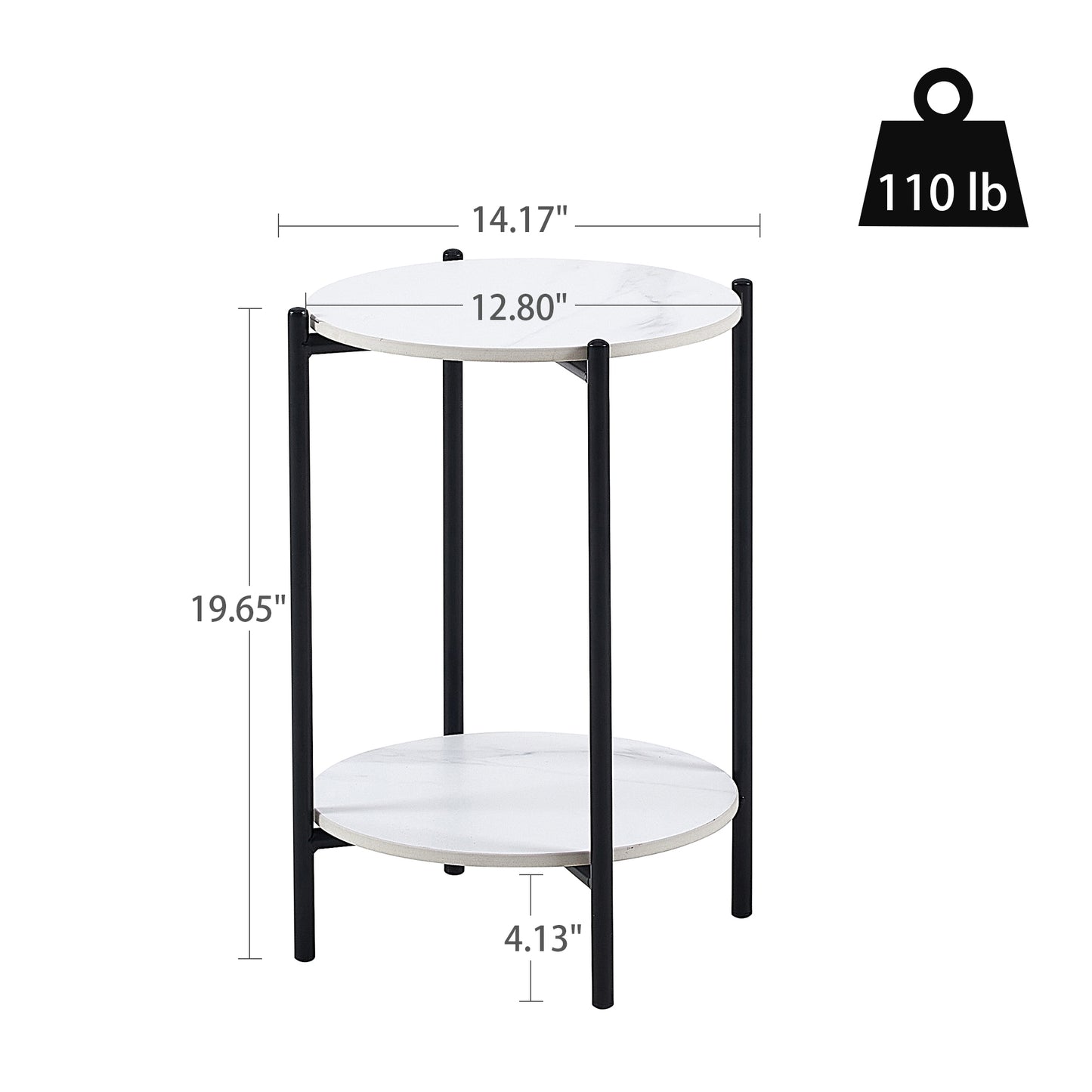 Anna End Table White