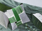 3D Towel Embroidered Square Cushion & Insert Green / Gray